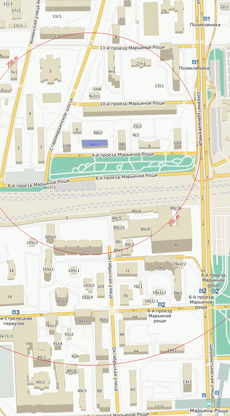 Как добраться до адреса 9-й проезд Марьиной Рощи, дом 8А строение 1