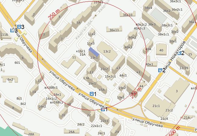 Новаторская на карте москвы. Обручева 11 на карте.